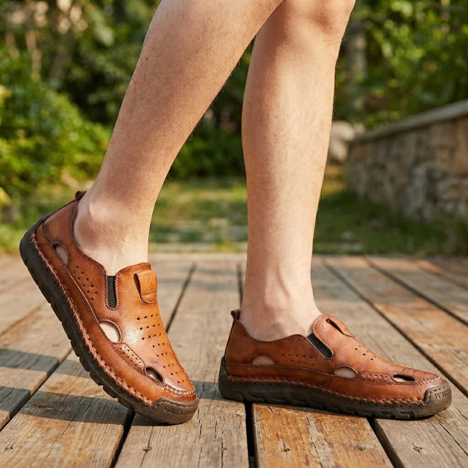mens casual dress sandals Mepaouo Men's Closed Toe Sandals Leather Dress Hiking Summer Shoes for Men Casual Work Slip on Loafers, Size: 10, Black